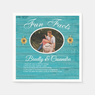 Serviette En Papier Mariage rustique Faits amusants Tournesol Lumière 