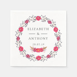 Serviette En Papier Mariage Safari Floral