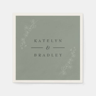 Serviette En Papier Mariage Sage Dream
