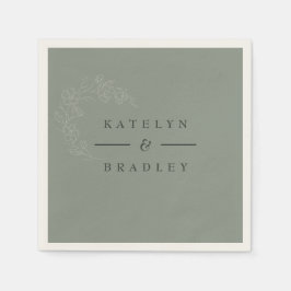 Serviette En Papier Mariage Sage Dream