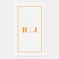 Mariage simple automne monogramme orange citrouill
