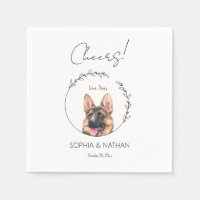 Mariage simple berger allemand Cocktail serviettes