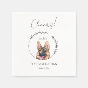 Serviette En Papier Mariage simple berger allemand Cocktail serviettes