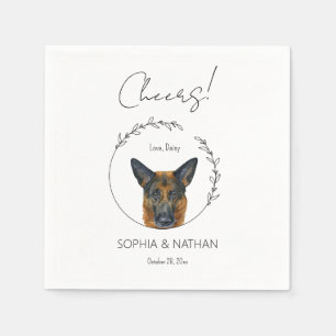 Serviette En Papier Mariage simple berger allemand Cocktail serviettes