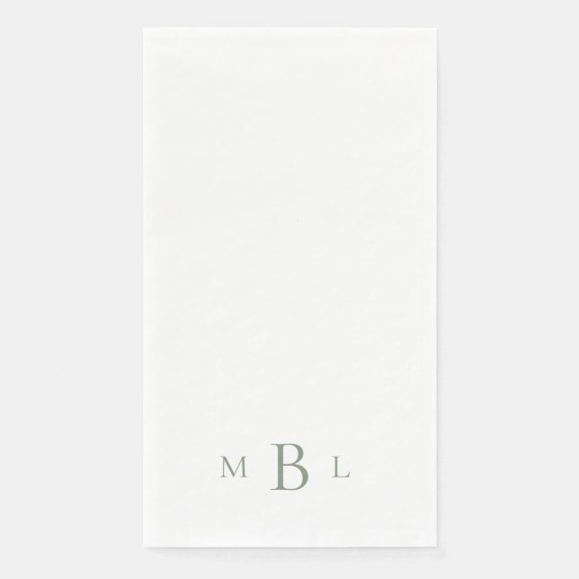 Serviette En Papier Mariage simple de monogramme (Devant)