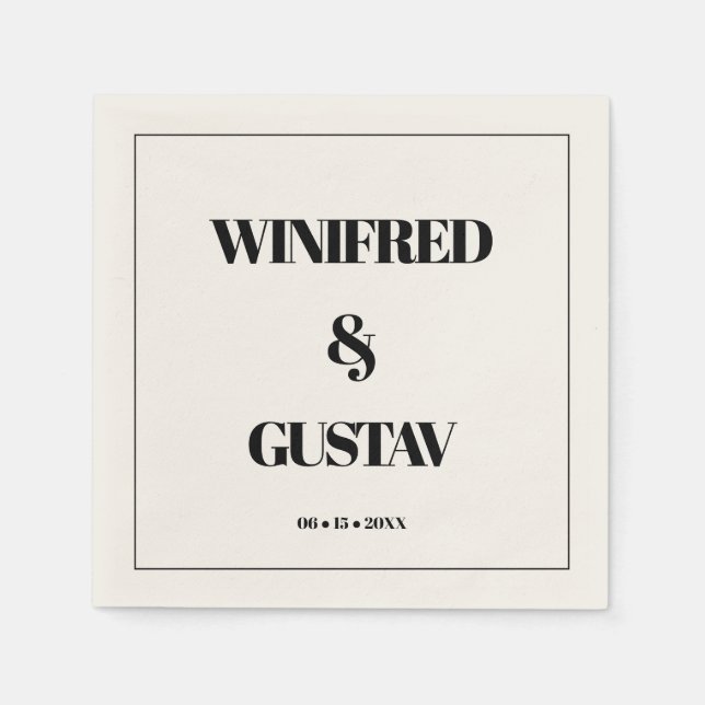 Serviette En Papier Mariage simple et élégant (Devant)