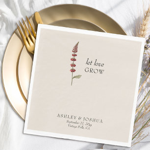 Serviette En Papier Mariage Simple Fleur Sauvage Rustique Laissez l'Am