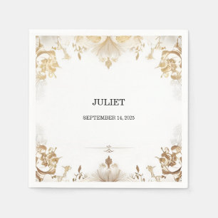 Serviette En Papier Mariage Simple Formel Classique Vierge
