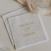 Mariage simple motif floral or beige