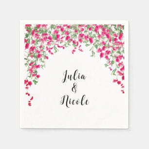Serviette En Papier Mariage sous la forêt tropicale de bougainvillée r