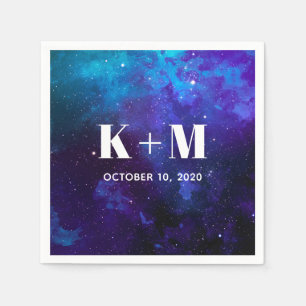 Serviette En Papier Mariage spatial. Les étoiles de nuit. Galaxie mode