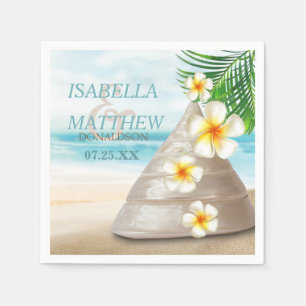 Serviette En Papier Mariage sur la plage   Personnalisez