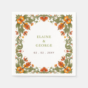 Serviette En Papier Mariage Talavera Verte Fiesta Mexicaine