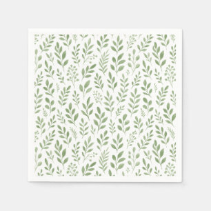 Serviette En Papier Mariage Thème Jardin Floral Vert