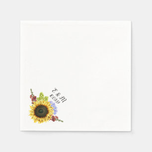 Serviette En Papier Mariage tournesol