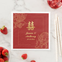 Mariage traditionnel chinois rouge Dragon Phénix