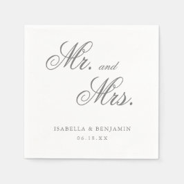 Serviette En Papier Mariage traditionnel gris formel élégant