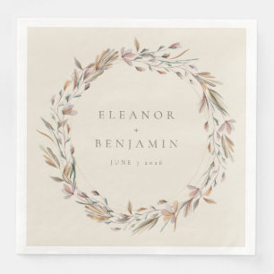 Serviette En Papier Mariage traditionnel rustique et élégant