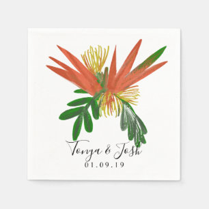 Serviette En Papier Mariage Tropic Sophistiqué de l'Oiseau de Paradis