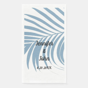 Serviette En Papier Mariage tropical arbre feuille de palmier bleu pou