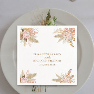 Serviette En Papier Mariage Tropical Bohème Moderne Exotique