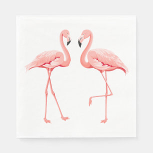 Serviette En Papier Mariage Tropical Flamant Rose Shower de Fille d'Ho