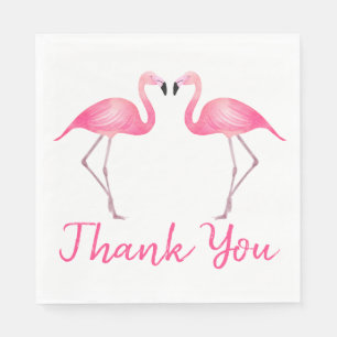 Serviette En Papier Mariage Tropical Flamant Rose Shower de Mariée