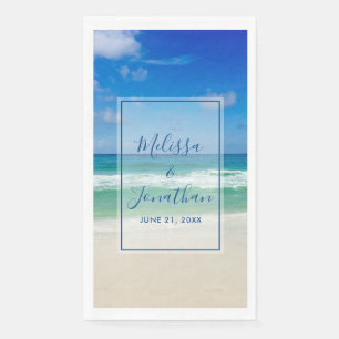 Serviette En Papier Mariage Tropical sur la Plage Vagues Océaniques