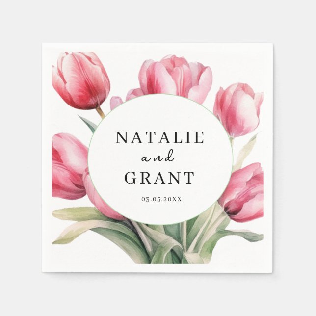 Serviette En Papier Mariage Tulip de printemps (Devant)