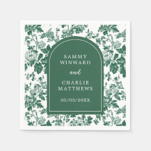 Serviette En Papier Mariage Vert Antique Chinoiserie