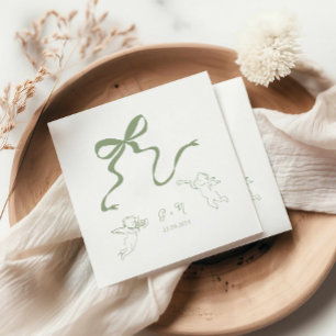 Serviette En Papier Mariage vert de la taille Whimsical Napkin