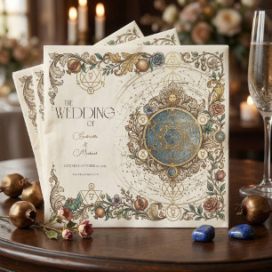 Serviette En Papier Mariage Vintage Floral Céleste