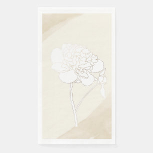 Serviette En Papier Mariage White Peonies Blossoms
