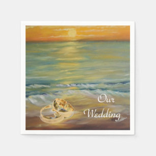 Serviette En Papier Mariages sur la plage au coucher du soleil
