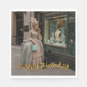 Serviette En Papier Marie Antoinette faisant du lèche-vitrine Joyeux A