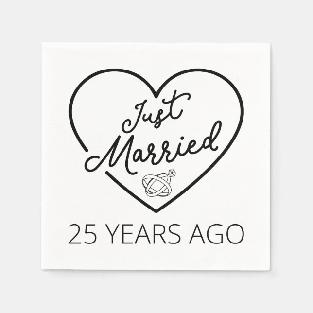 Serviette En Papier Marié Il Y A 25 Ans III (Devant)