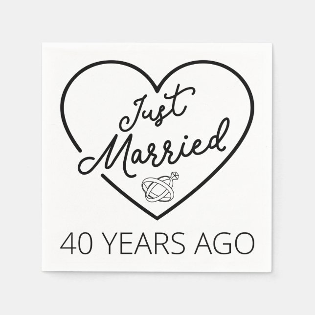 Serviette En Papier Marié Il Y A 40 Ans III (Devant)
