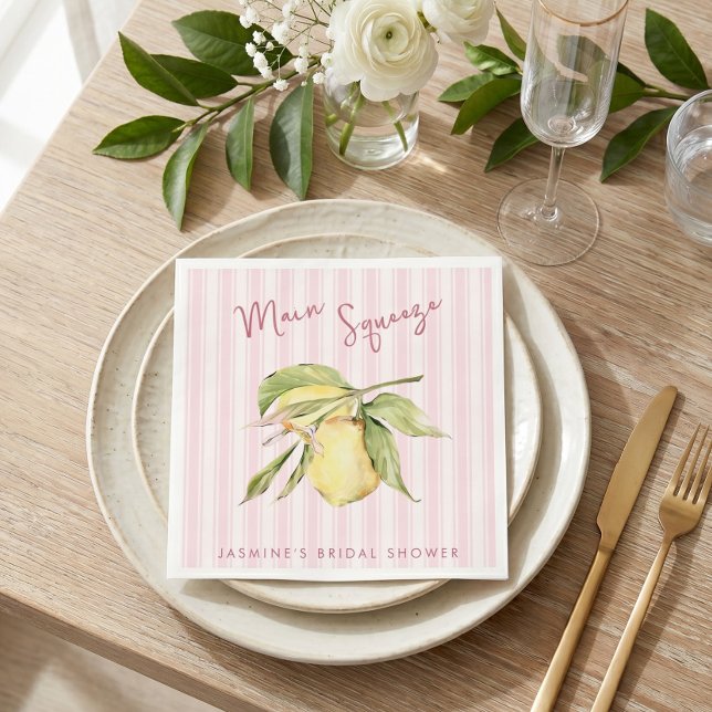 Serviette En Papier Mariée au citron Main Squeeze  (Créateur téléchargé)