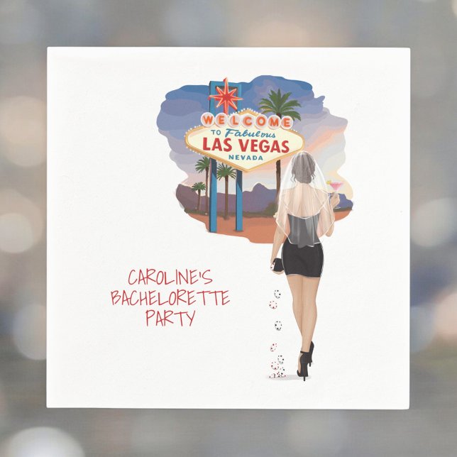 Serviette En Papier Mariée aux cheveux bruns de Las Vegas  (Créateur téléchargé)
