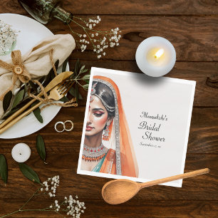 Serviette En Papier Mariée en choli de lehenga ethnique indien douche 