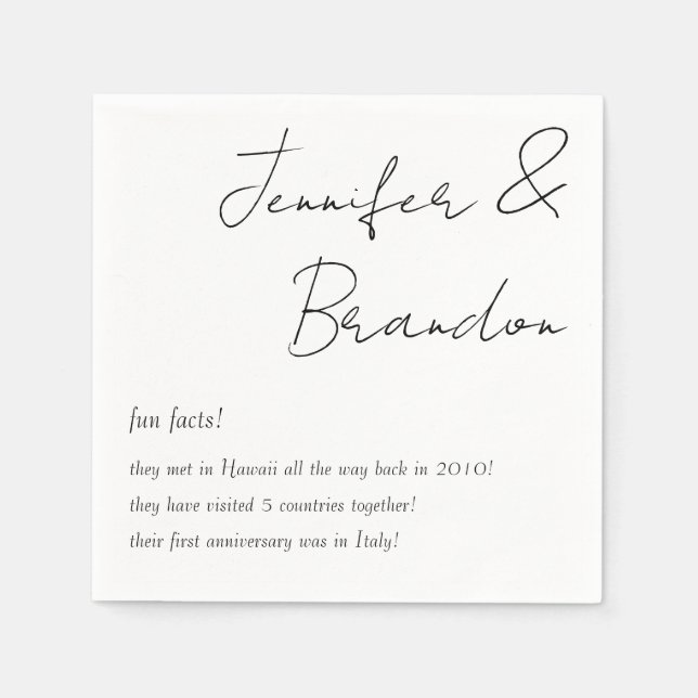 Serviette En Papier Mariée et chambre amusant faits Mariage serviettes (Devant)
