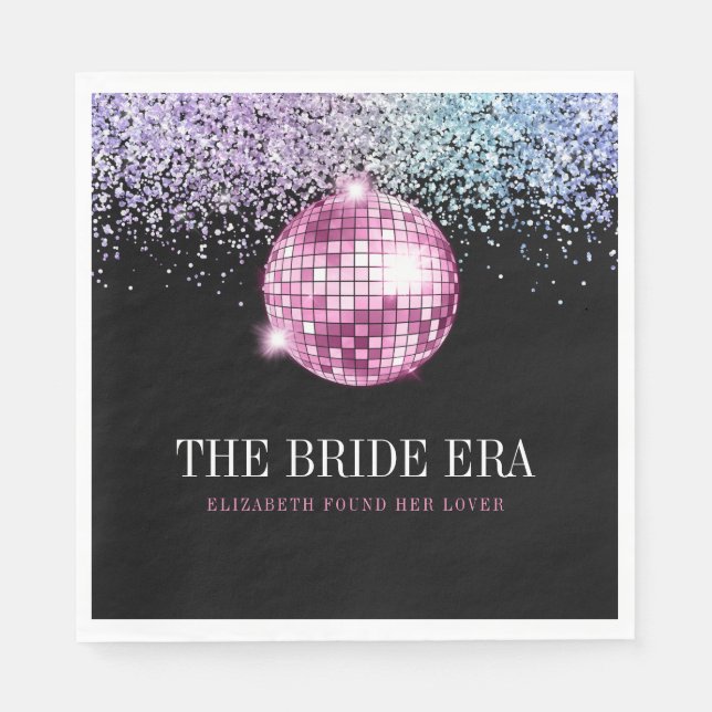 Serviette En Papier Mariée Paillettes Disco Tendances Enterrement de V (Devant)