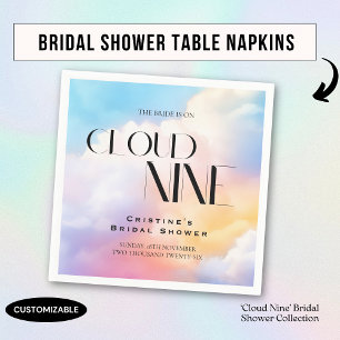 Serviette En Papier Mariée sur un nuage 9 Fête prénuptiale colorée pas