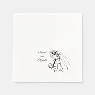Serviette En Papier Mariés vintage