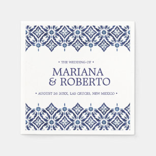 Serviette En Papier Marine Azulejos   Frontière carrelée espagnole per