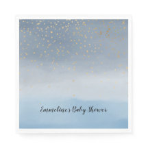 Marine Blue Gold Stars Sky Aquarelle