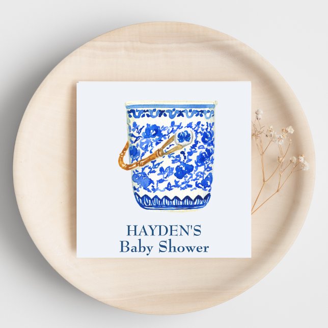 Serviette En Papier Marine Chinoiserie Ice Bucket Personnalisé Napkin (Créateur téléchargé)