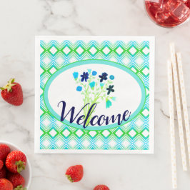 Serviette En Papier Marine Floral Event Welcome Napkins