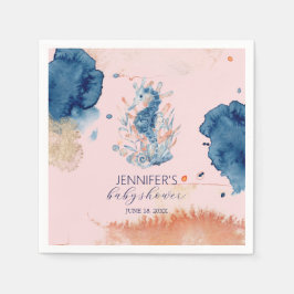 Serviette En Papier Marine Life | Baby shower Seahorse