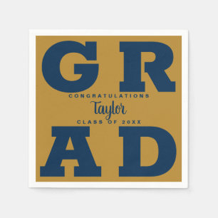 Serviette En Papier Marine sur l'or Graduation